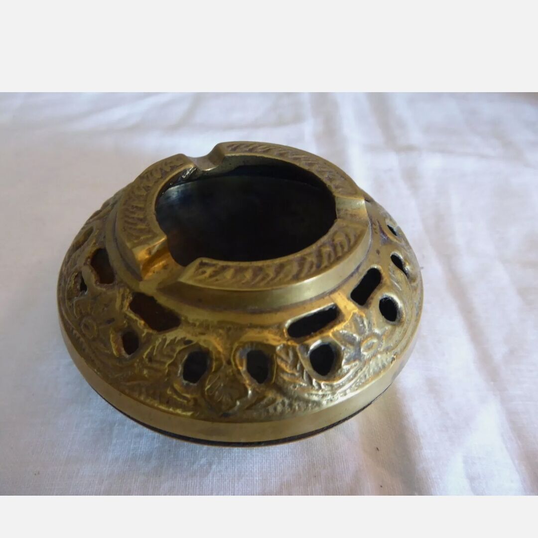 Old bronze and brass ashtray
