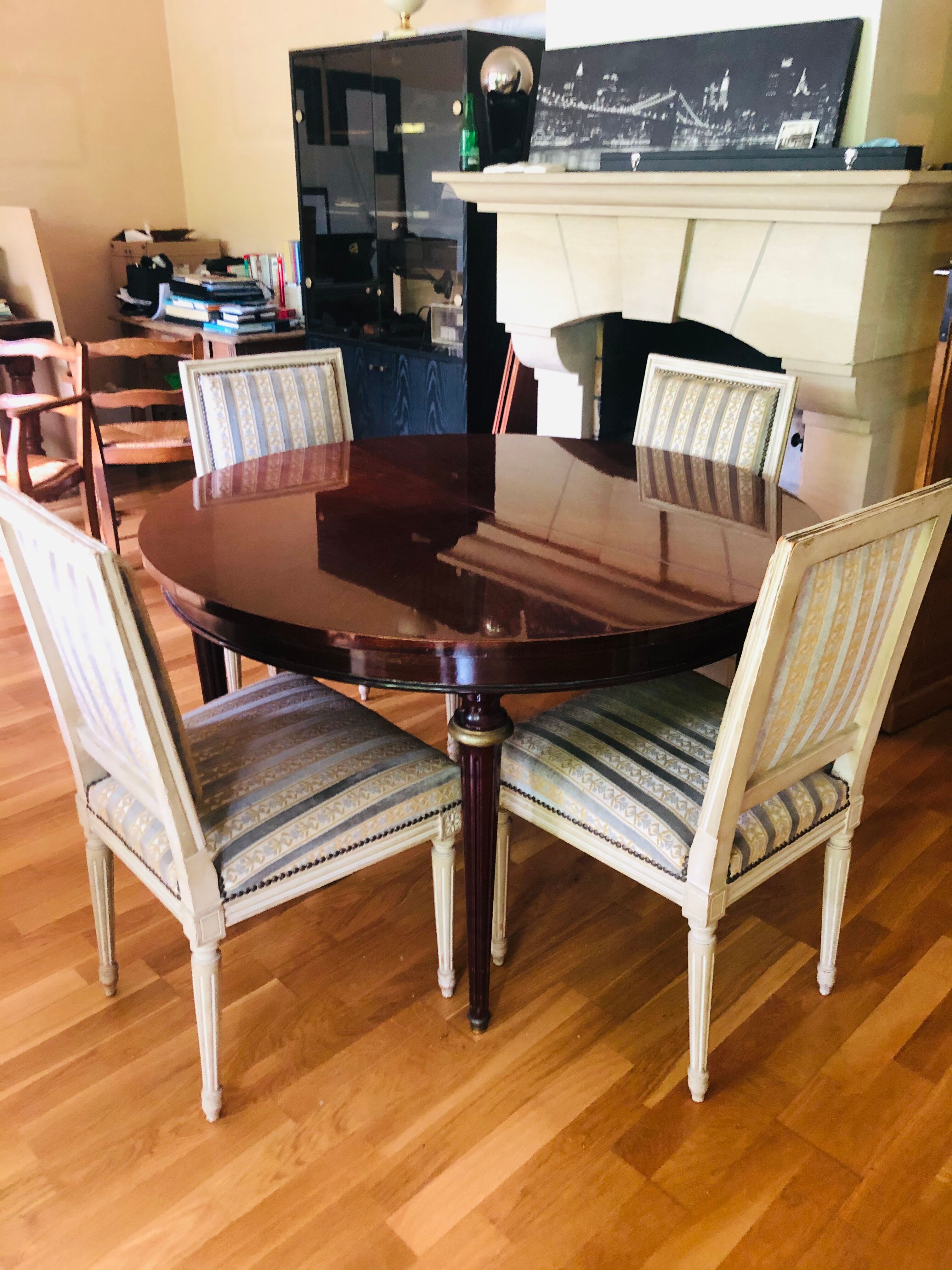 Louis XVI mahogany style dining table