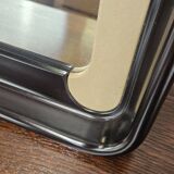 70s square mirror in plastic and skai