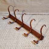 Baumann 5-hook bistro wall coat rack from the 30s