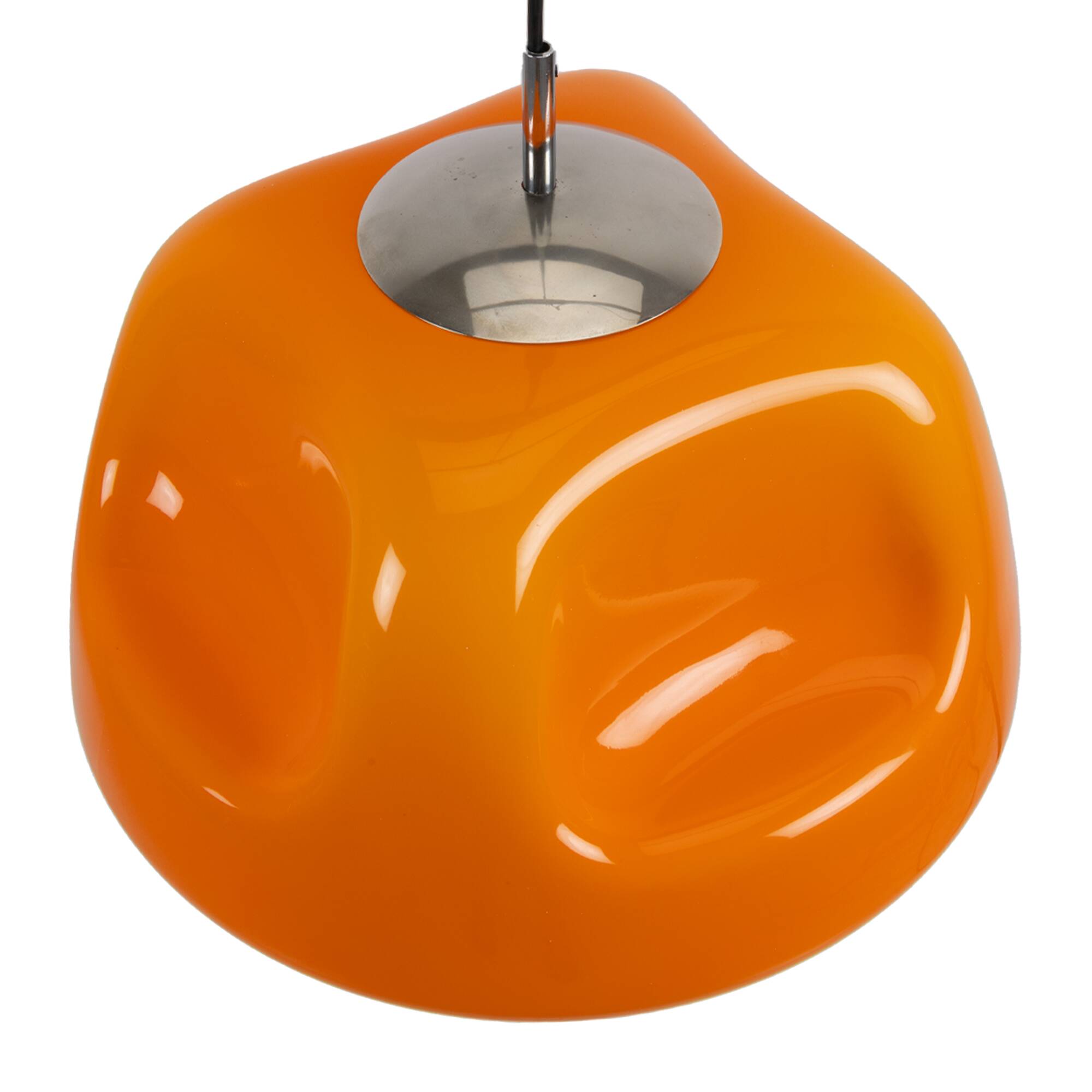 Orange Funky Space Age Plastic Pendant Lamp
