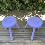Pair of purple twisted stools or tables