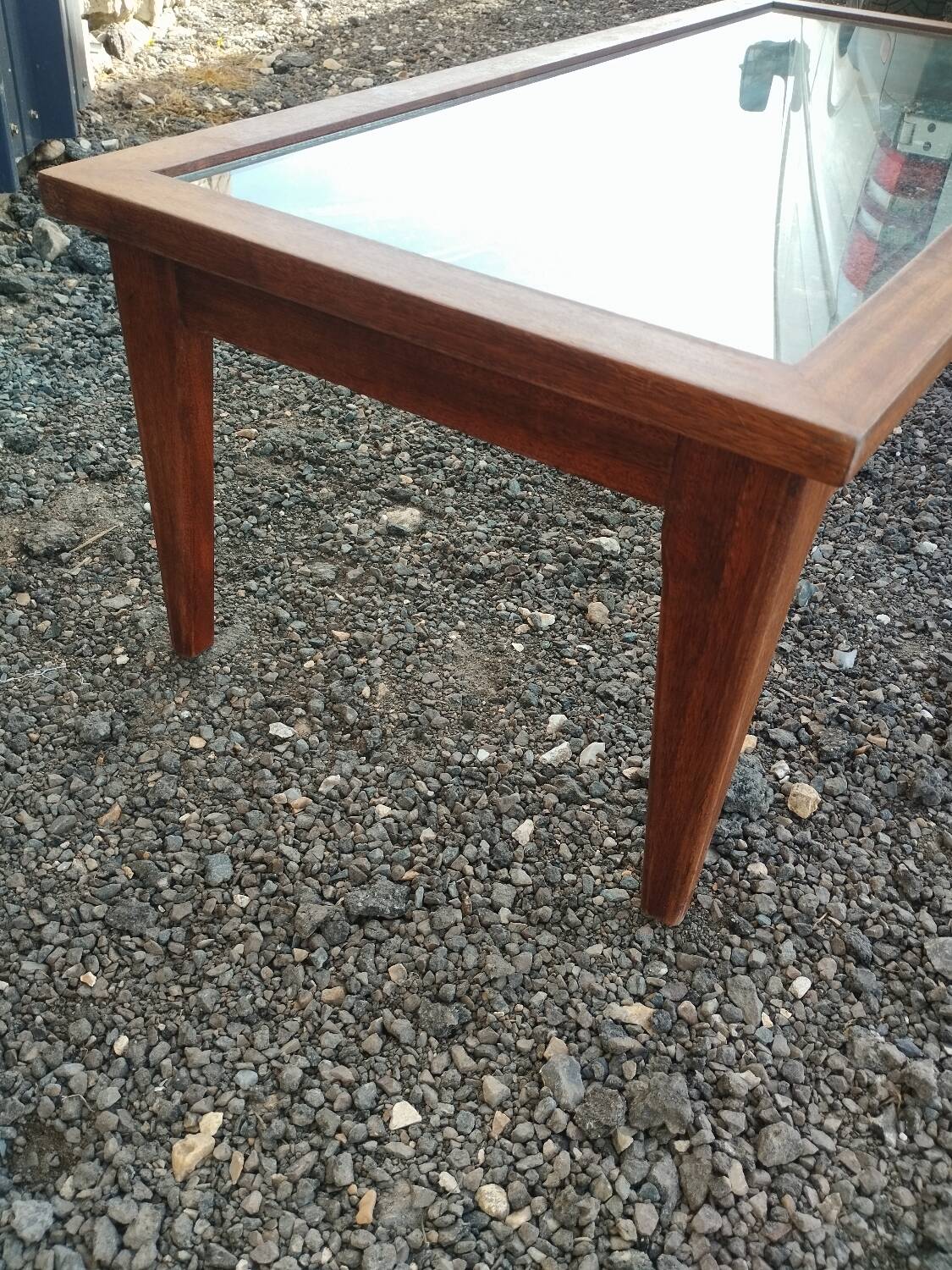 Vintage Scandinavian-style wooden coffee table.