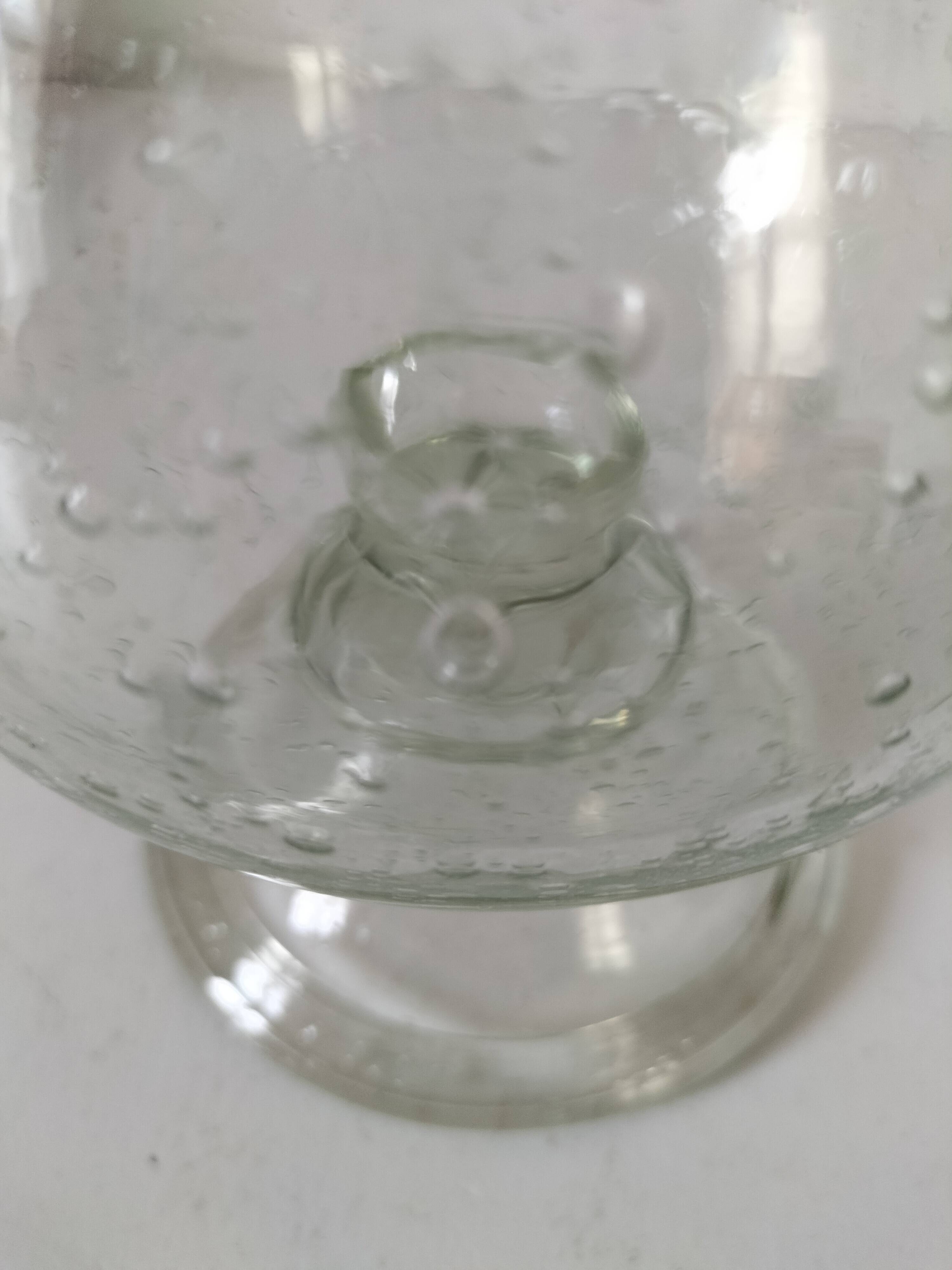 Blown glass bubble photophore, baluster shape – workshop spirit