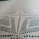 Large white crocheted bedspread