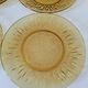 Set of 6 pressed glass dessert plates with sunflower motif Vereco