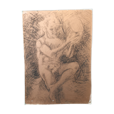 Charcoal on coppered sheet