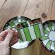 Antique cup and two saucers – Art Deco geometric design