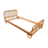 Rattan bed.