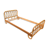 Rattan bed.