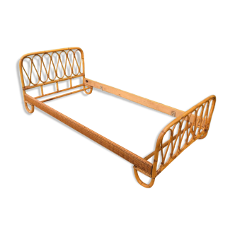 Rattan bed.