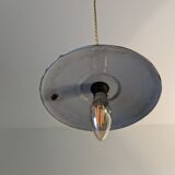 Industrial hanging lamp in green enamelled sheet metal