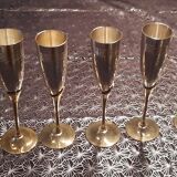 6 art deco champagne flutes, 70s
