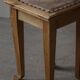 A pair of antique Danish pine stools from the late 19th century.