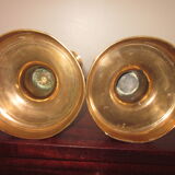 Pair of old bronze candlesticks