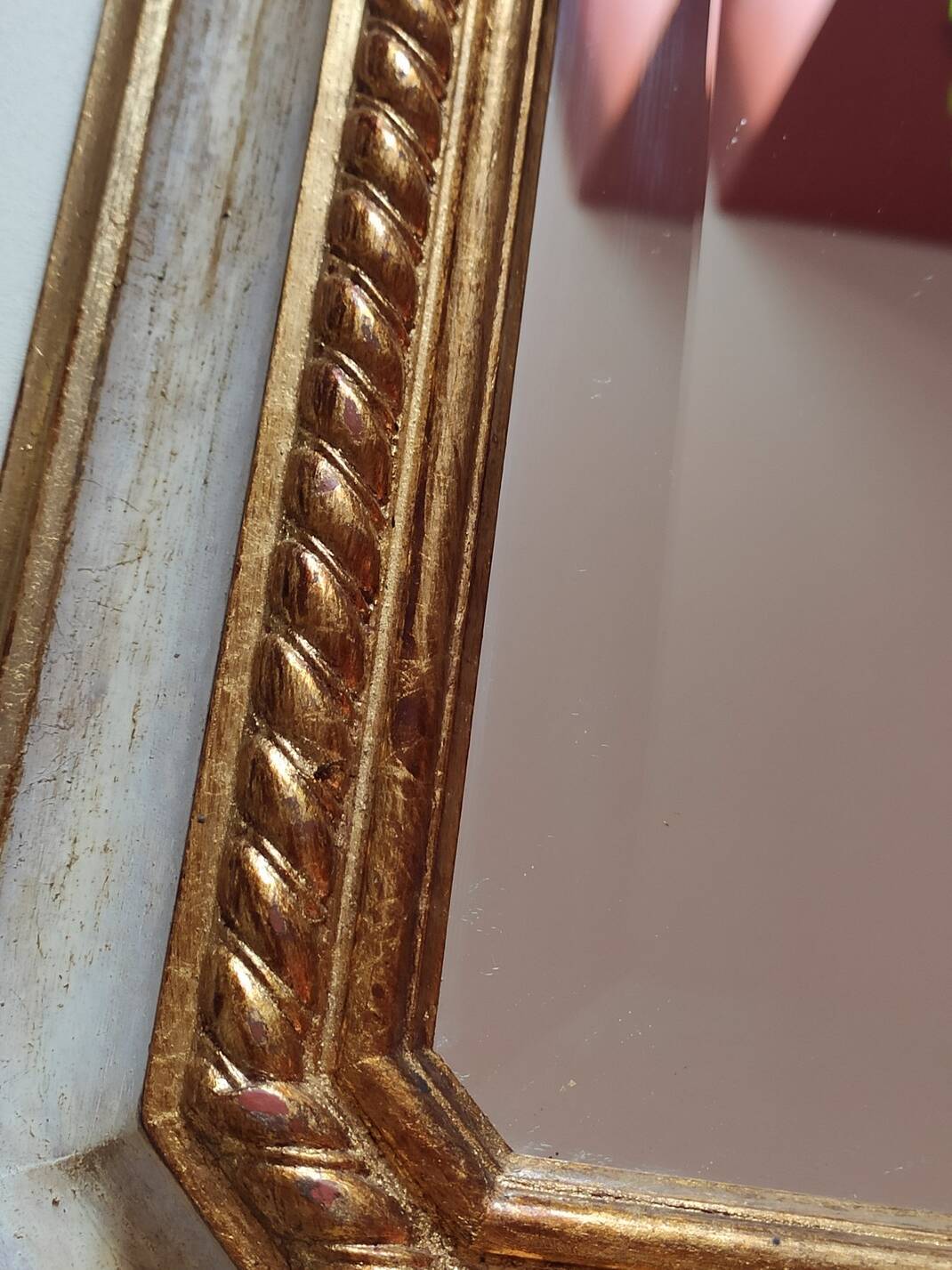 Large painted wood mirror