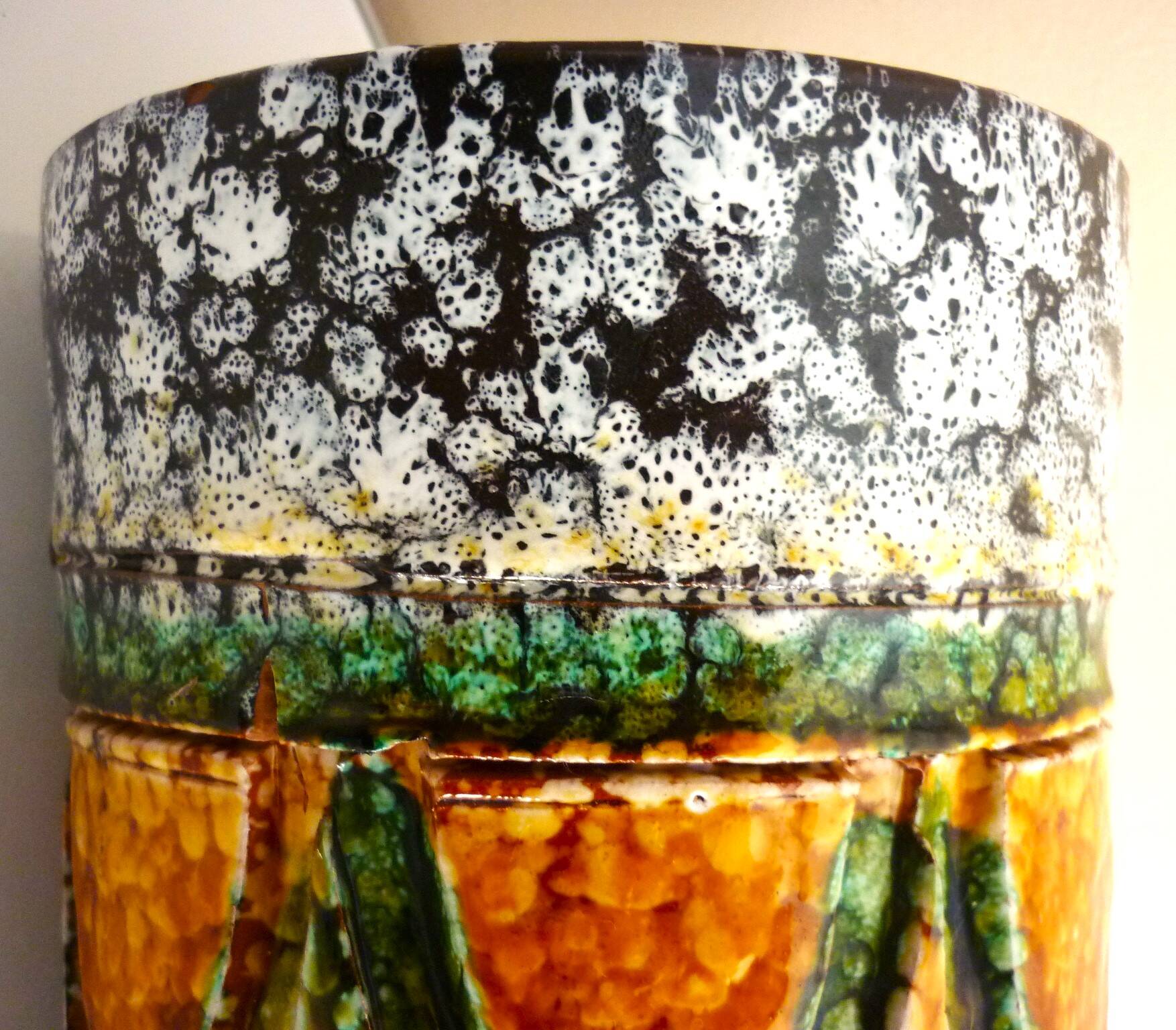 Roller vase, glazed ceramic, Italy, design from the 60s/70s