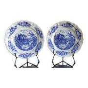 Set of 2 Sarreguemines porcelain collector's plates from the 70s