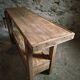 Vintage French beech side table, console, washbasin unit, industrial side table, circa 1950–1970.