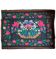 Romanian black wool carpet with a basket of colorful flowers