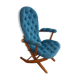 Velvet armchair and adjustable wood