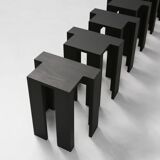 Black stackable stools of side tables (new) by Bram Vanderbeke, Belgium, 2017