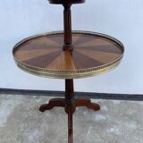 Late 19th century tripod pedestal table in wood marquetry