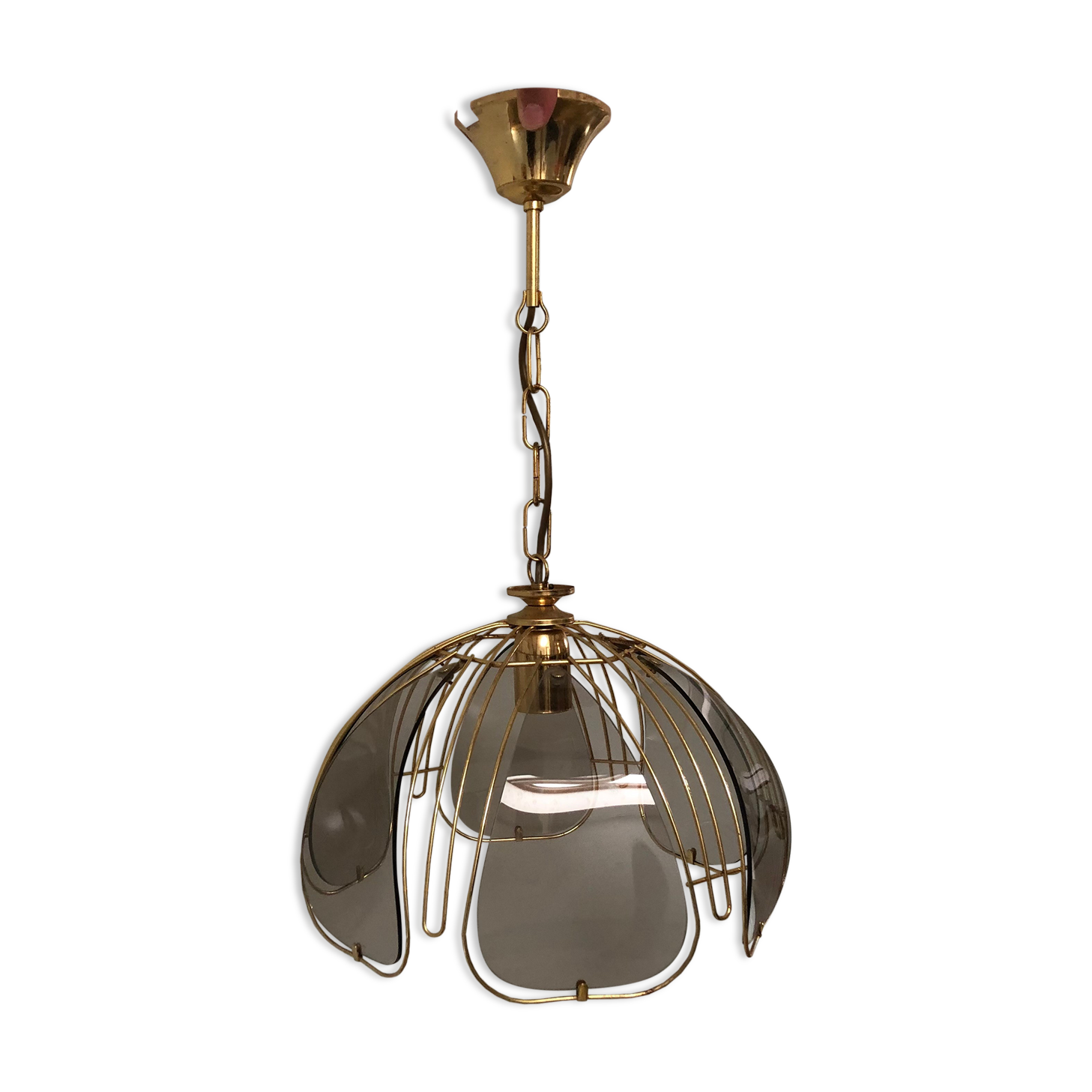 Smoked glass ceiling lamp