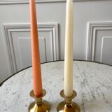 Duo of brass candle holders 20s