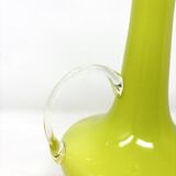 Vase vert citron en opaline Empoli