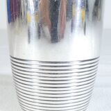 Timbale Christofle in silver metal modele ondulation by luc lanel