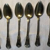 Cuillères vermeil (en argent doré) dans coffret en bois noir