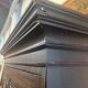 Antique tall wardrobe in dark carved wood / bohemian wardrobe