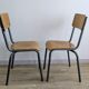 Paire de chaises d’école vintage années 50 esprit Jacques Hitier