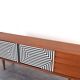 Mid-Century Op-Art Hand-Painted Danish Teak Sideboard, 1960s