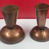 Candle holder x 2 brutalist copper candle pick (metalwork style)