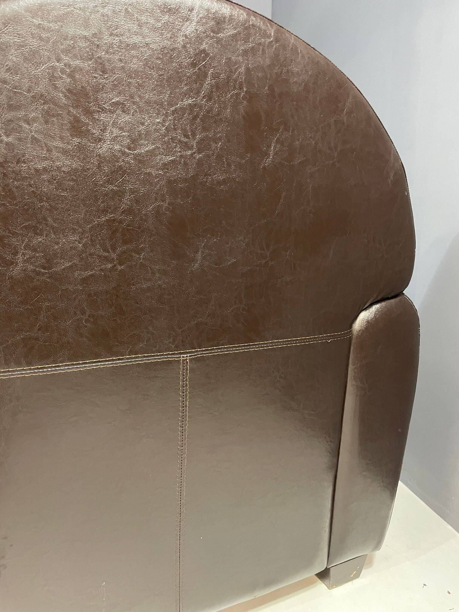 Pair of leather armchairs in French Art Deco style, 1970s