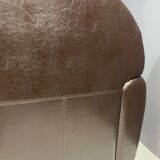 Pair of leather armchairs in French Art Deco style, 1970s