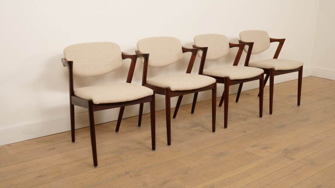 Set of 4 dining chairs | Kai Kristiansen | Z-chair – model 42 | Rosewood