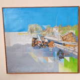 Abstract painting by Maurizio Bini (1940), signed and dated 1972