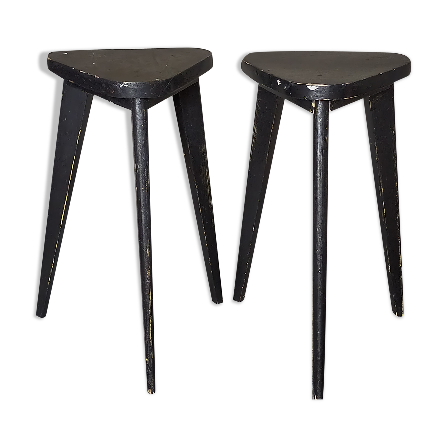 Pair of old tripod tripod harnesses black patina