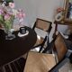 4 folding chairs in rattan and black wood by H&M