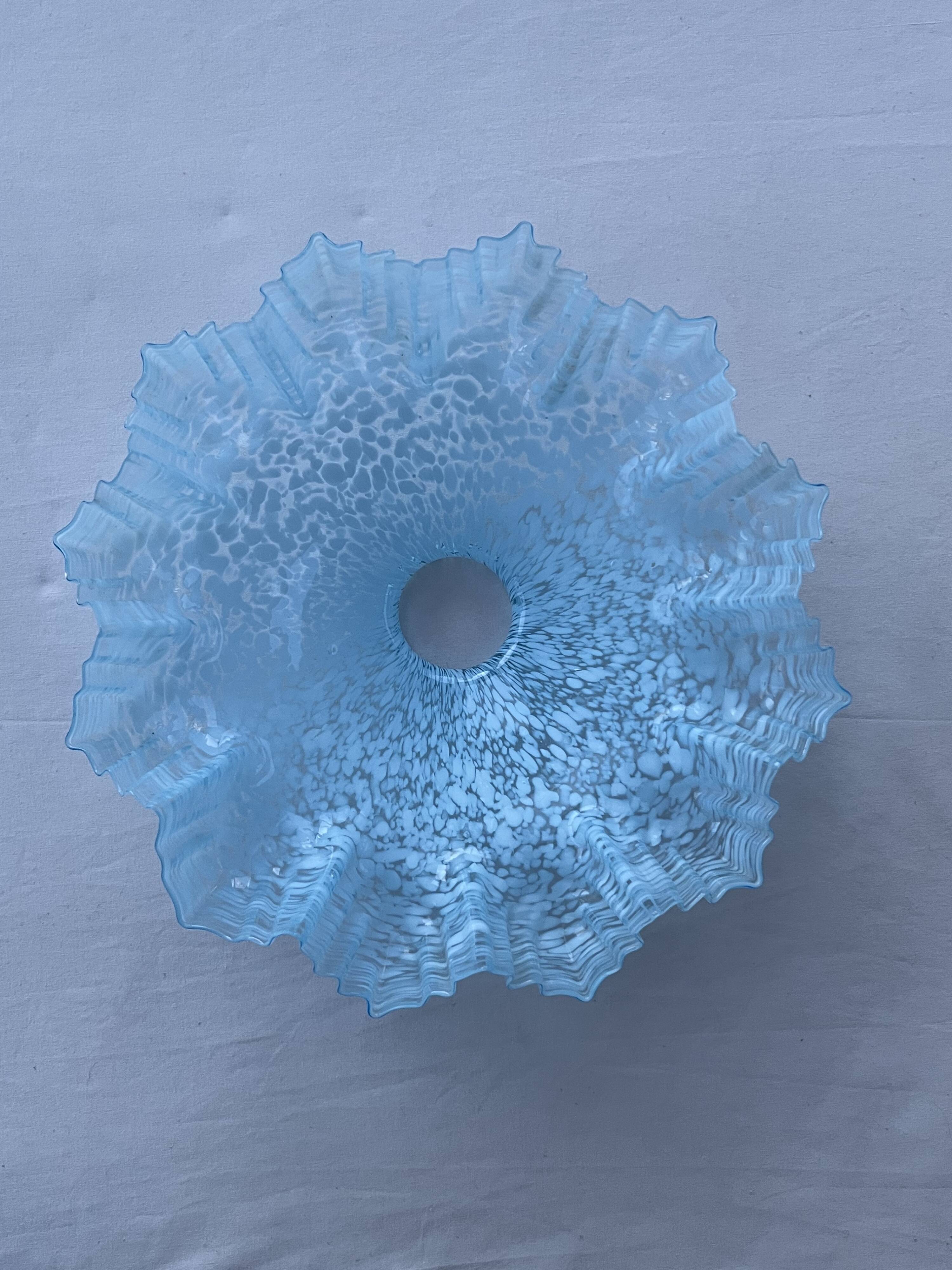 Corolla lampshade in Clichy blue glass