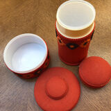 Vintage orange toilet storage boxes