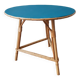 Table ronde vintage en rotin , tripode