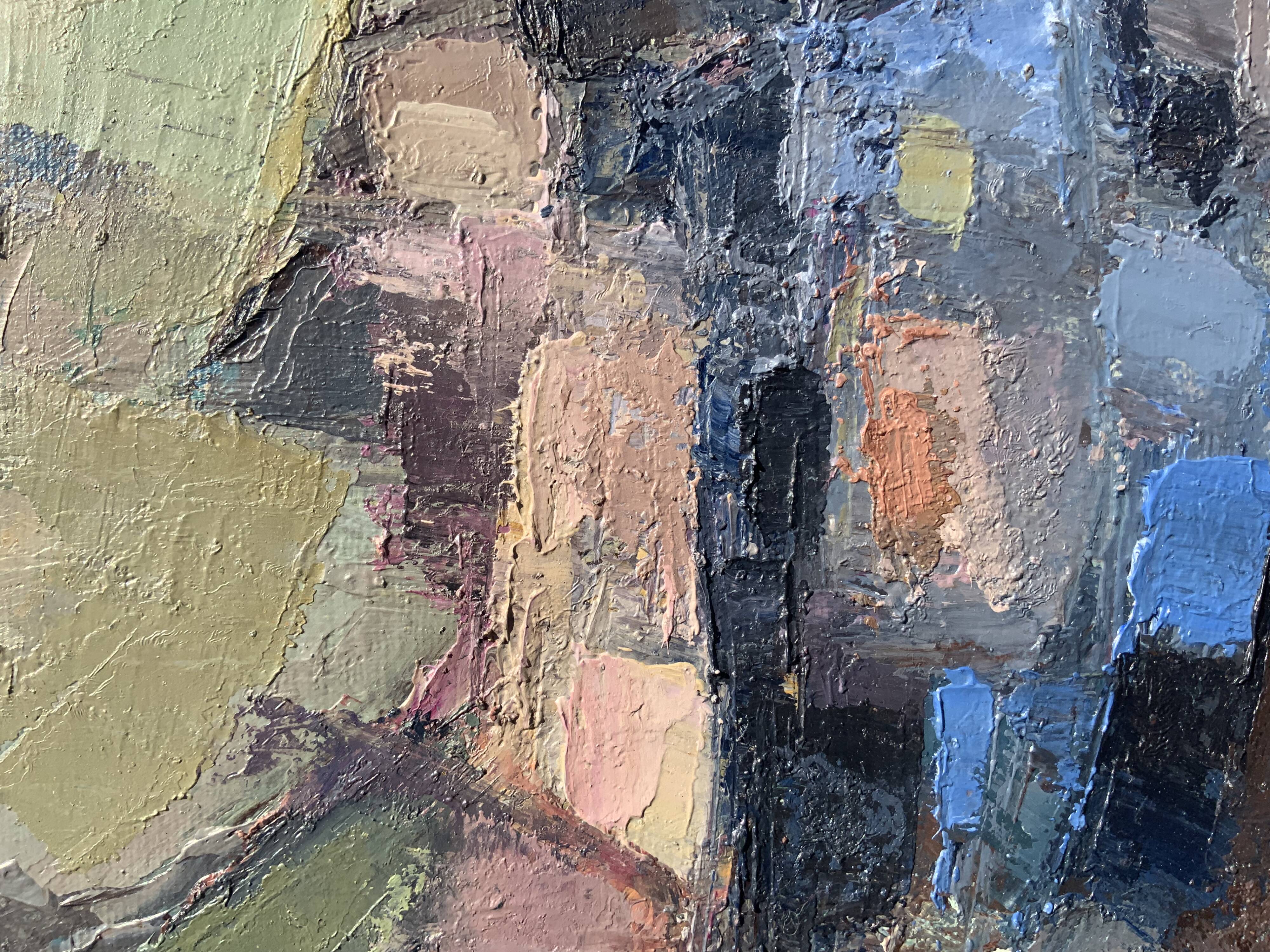 Vintage Modernist Swedish School Abstract Oil Painting