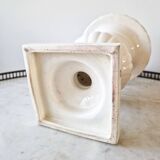 Large vintage white earthenware Medici vase