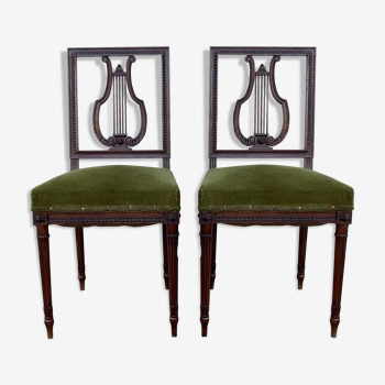 Pair of lyre chairs
