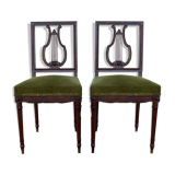 Pair of lyre chairs