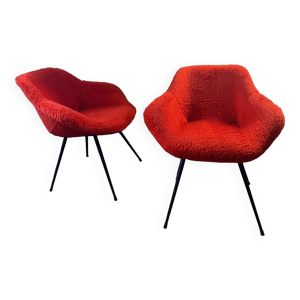 Paire de fauteuil moumoute